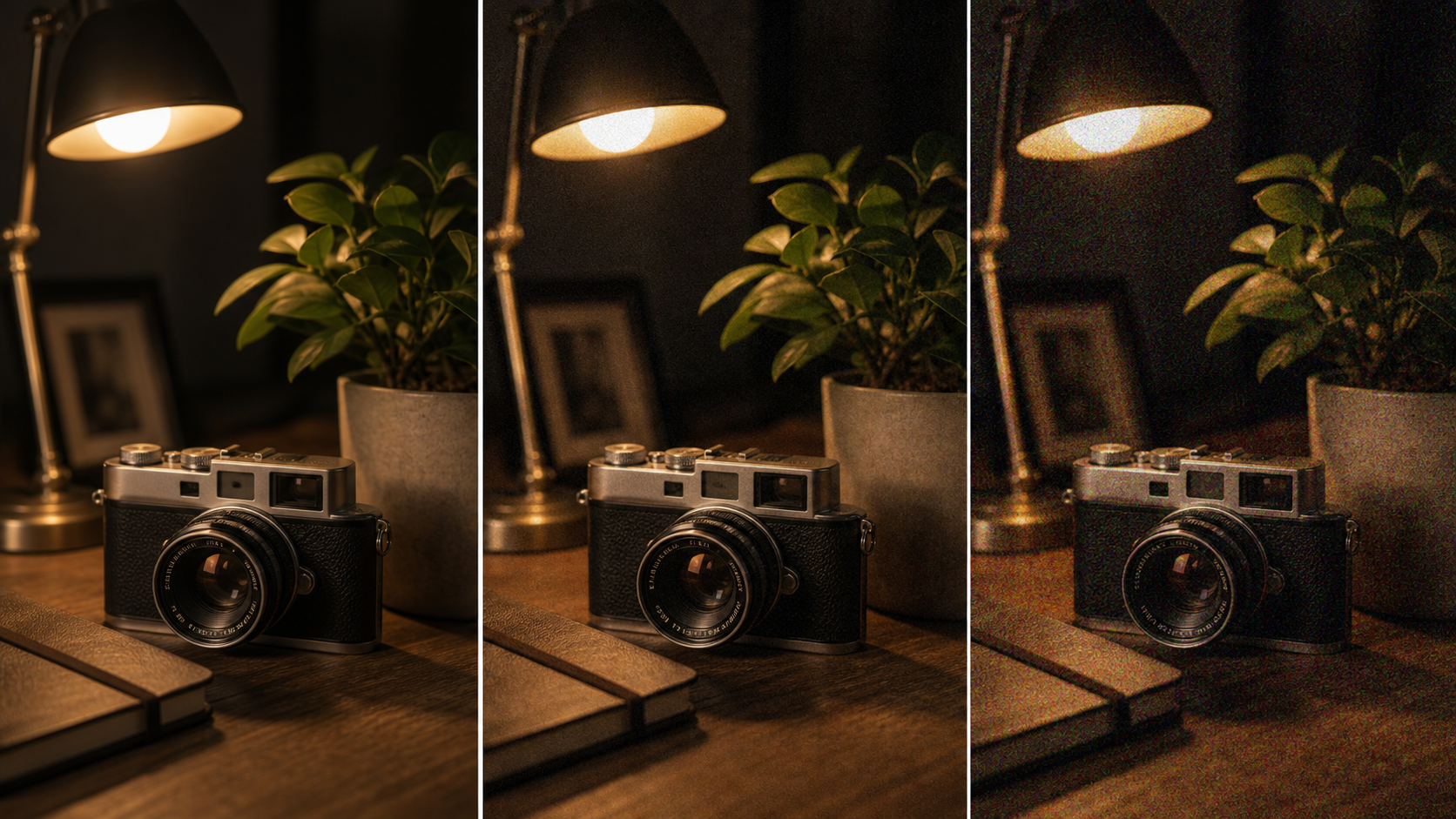 Comparaison bruit ISO 100 vs 1600 vs 12800