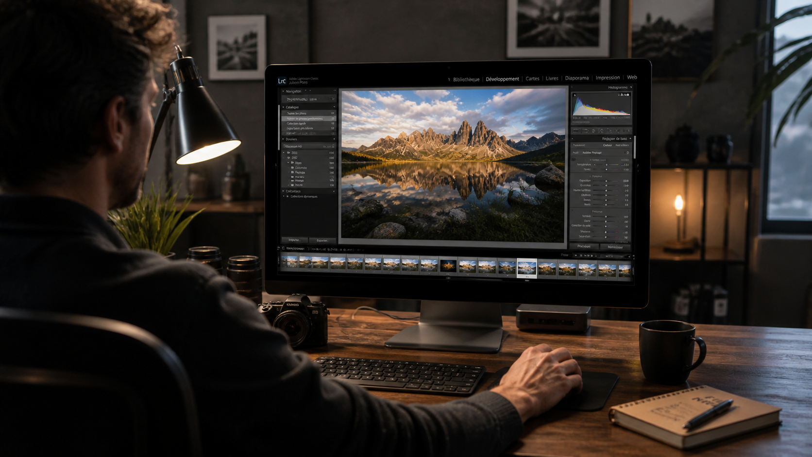 Photographe en session Lightroom