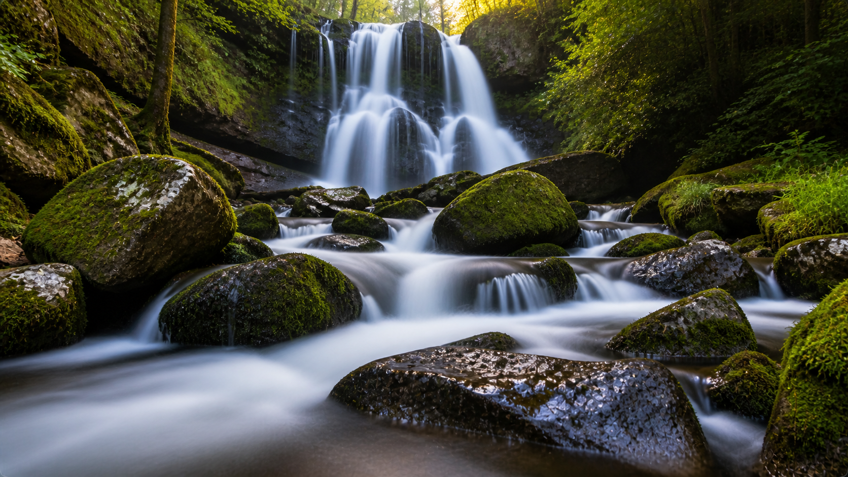 Cascade en longue exposition effet soyeux